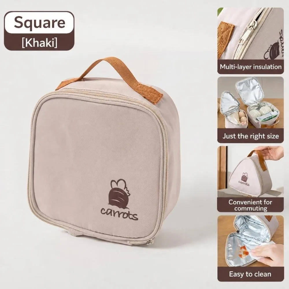 Mini Breakfast Bag Waterproof Material Thickened Design Insulated Lunch Bag Handheld Style Triangular Shape Lunch Carry Bags