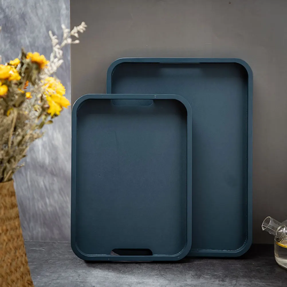 

1pc Bamboo Wood Tea Nordic Style Food Service Tray For Coffee Shop Snack Cake Bread Holder Serving Platter Decorative Tray