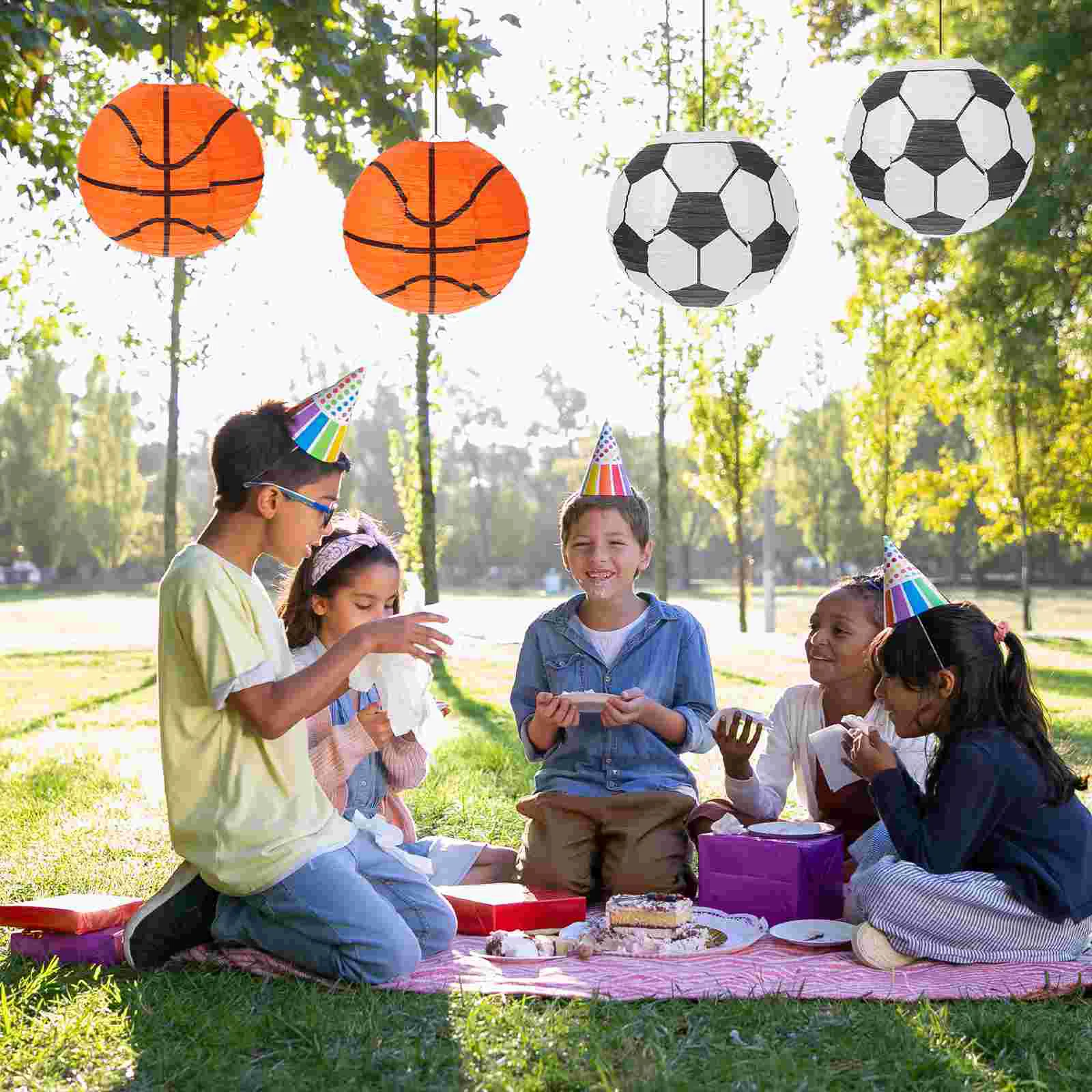 Kids Football Basketball Decorative Sports Decorations Venue Iron Craft Lanterns Soccer Sport-themed Child Party