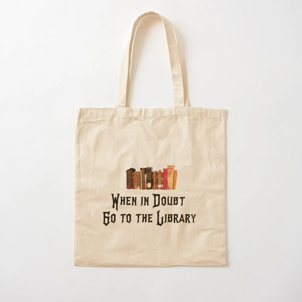 When in doubt Go to the Library Tote Bag Women's bags bags woman 2025 hand bags Canvas Tote Bag