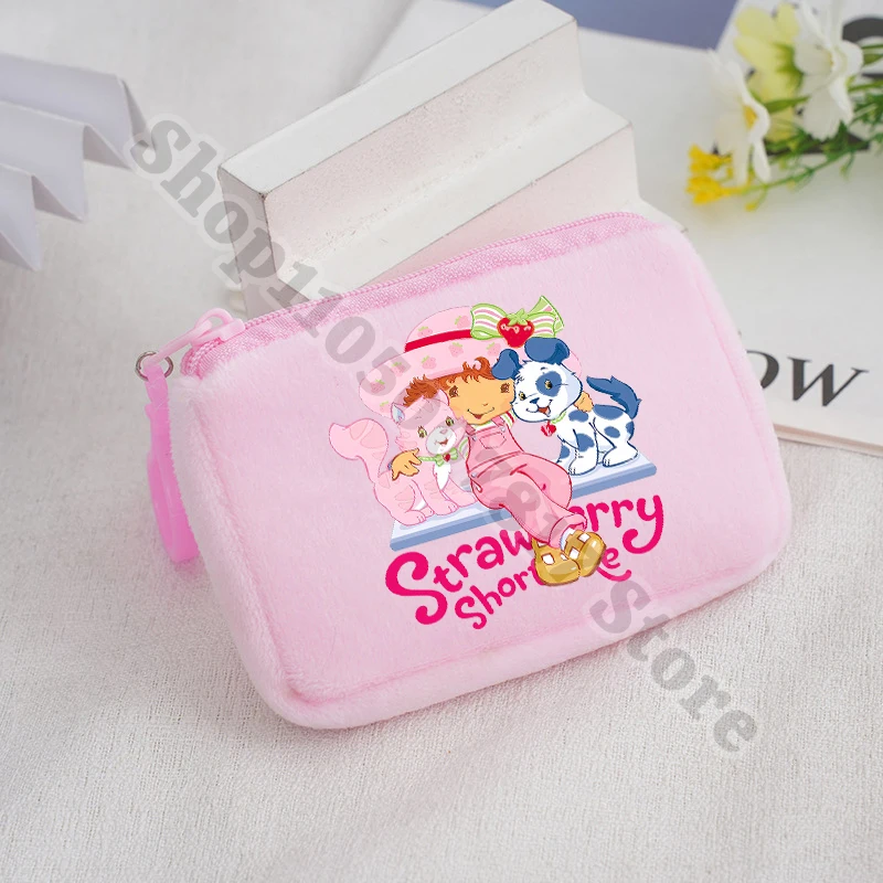 Children Anime Plush Coin Purse Strawberry Shortcake Girl Cute Wallet Kids Cartoon Printed Money Bag Accessories Storage Pouch view 5