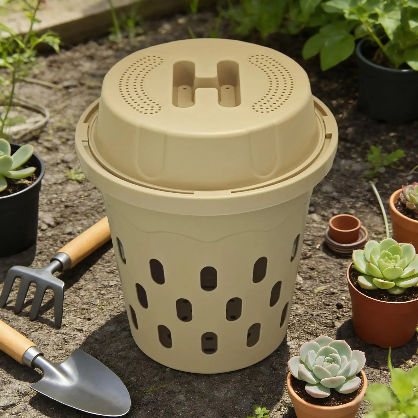 inground worm composter with ventilation holes inground compost bin for garden for backyard park raised bed vegetable plot