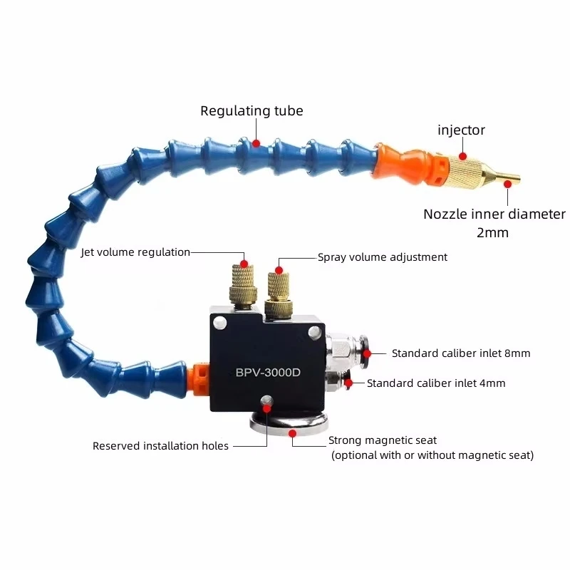Pneumatic Lathe Cooling Sprayer Machine Universal Engraving Milling Water Pipe Oil Pump for Cutting Fluid Machining