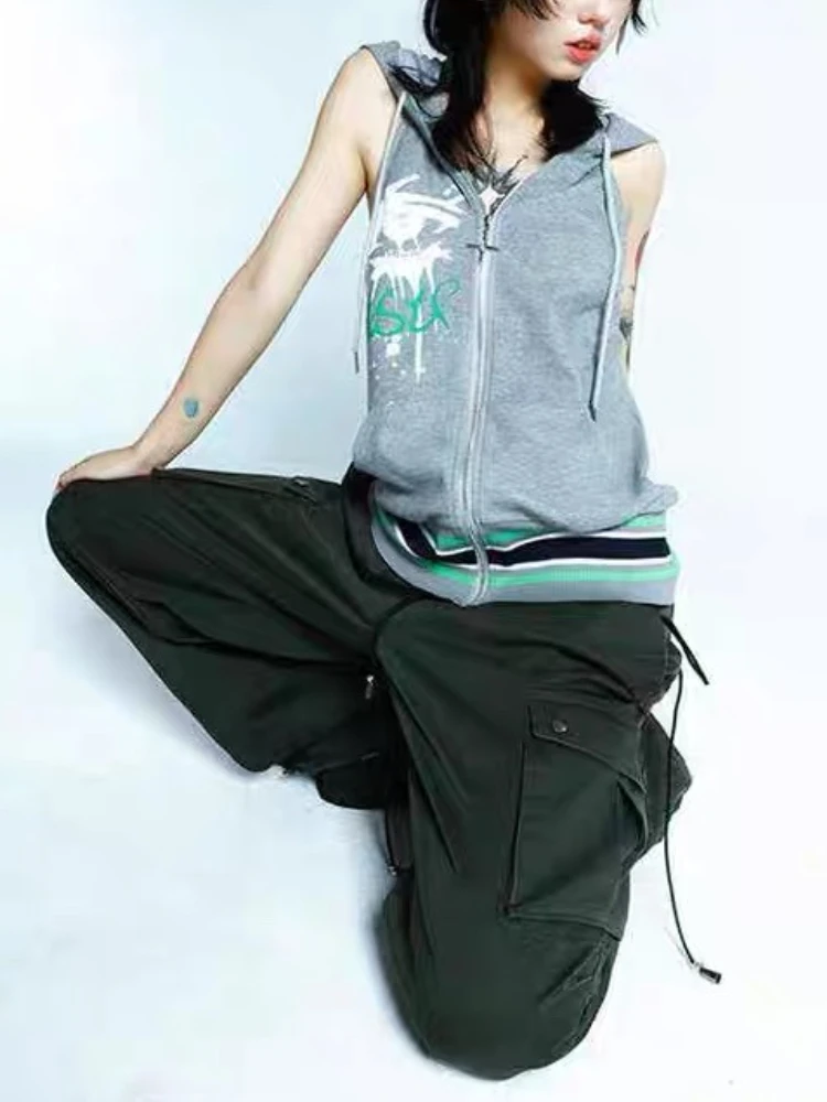 الألفية التوابل فتاة الشرير طباعة سترة جديد الصيف الرجعية الرياضة التباين مقنعين سترة Halterneck سترة بلوزات بلا اكمام 2000s
