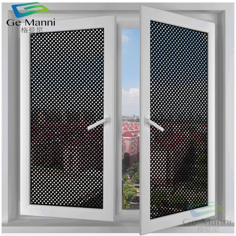 Mesh Glass Film Translucent Window Sticker Sun Protection Sunshade Film Black Light-blocking Film Window Sticker