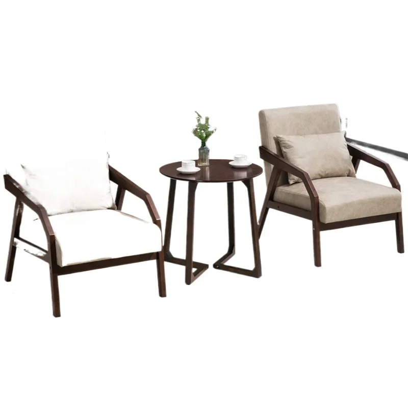 

Office sofa coffee table combination set, small office meeting chair, business reception solid wood leisure sofa