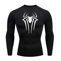 Compression Men Long Sleeve Shirt T-Shirt Black Top Fitness Sunscreen Second Skin Quick Dry Breathable Casual long T-Shirt