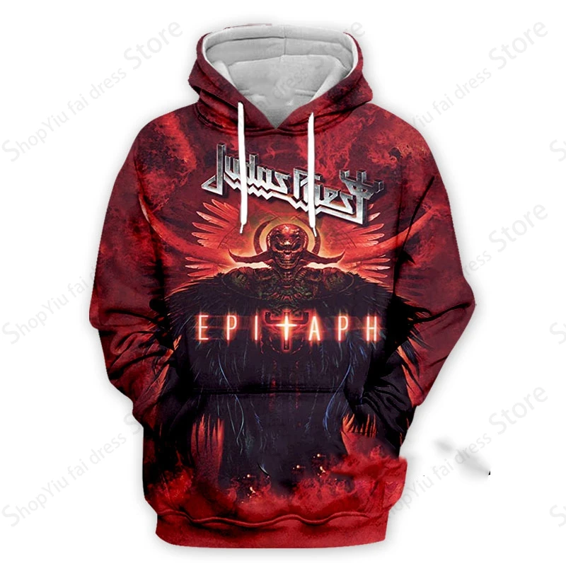 Sudadera con capucha de la banda de Rock para hombre y mujer, ropa con estampado 3d de Judas Priest, estilo Hip Hop, abrigo de moda, novedad