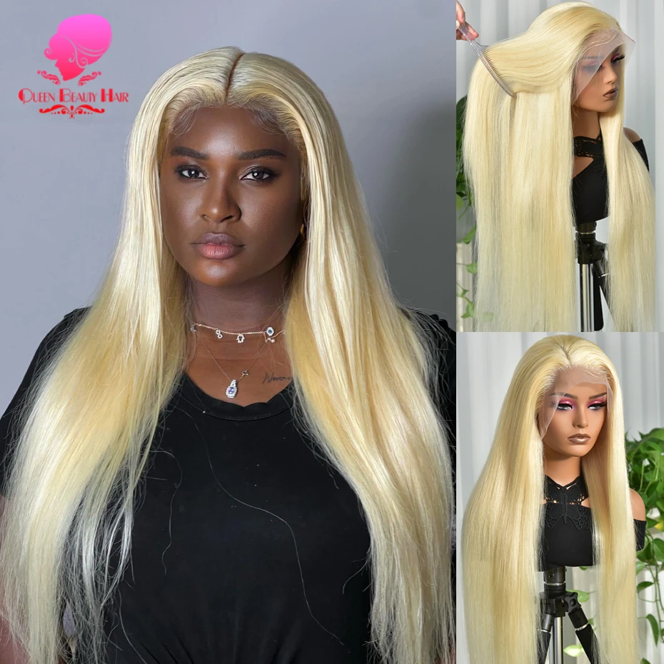 38 40 Inches 360 Lace Frontal Wigs Bone Straight Pre Plucked Transparent Lace Frontal Wig 13x4 13x6 Honey Blonde 613 Lace Front Human Hair Wigs For Women 220 250 Density Free Shipping