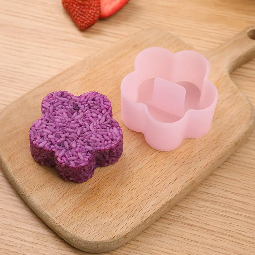 Pink Sushi Press Mold Quick Sushi Rice Ball Maker Sushi Rice Ball Mold Set with Spoon Non-stick Onigiri Maker Kit for Home