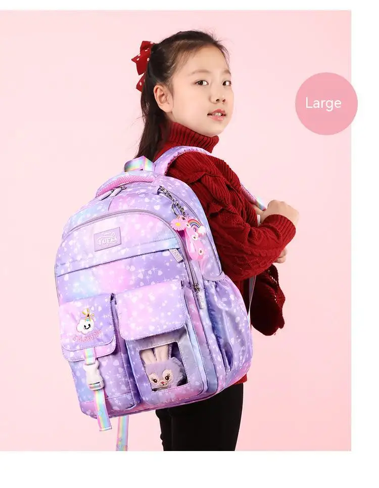 Mochila impermeável Rimary para crianças, Cute Girl School Bag, Bolsas infantis, Mochila Kawaii, 2021