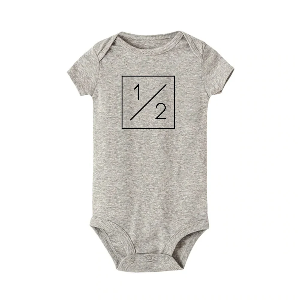 One Half Birthday Baby Boys Girls Unisex Bodysuit Infant Rompers 1/2 One-piece Short Sleeve Causal Clothes Outfits Party Gift