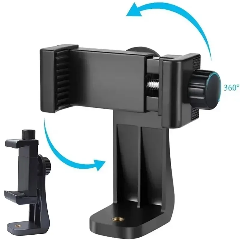 360 Degree Tripods Mount Universal Mobile Phone Clip Compatible With 1/4 Screw Cellphone Holder Desk Tripod Adapter For iphone