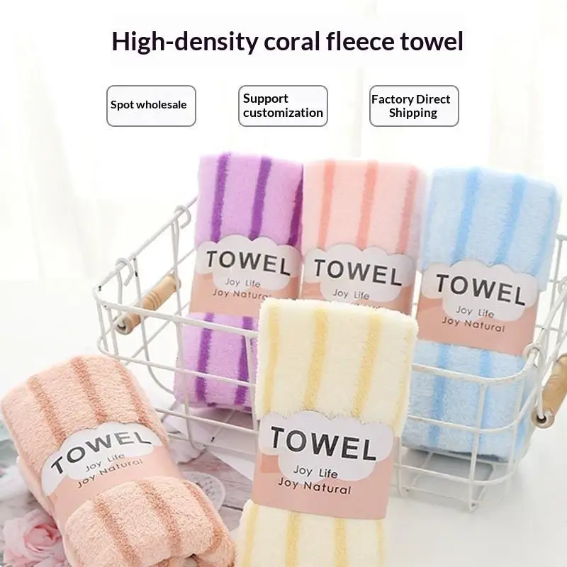 Soft Coral Fleece 5Pcs Face Towel Set Quick Dry Absorbent Cute Look Bathroom Towels for Home Daily Washing Care