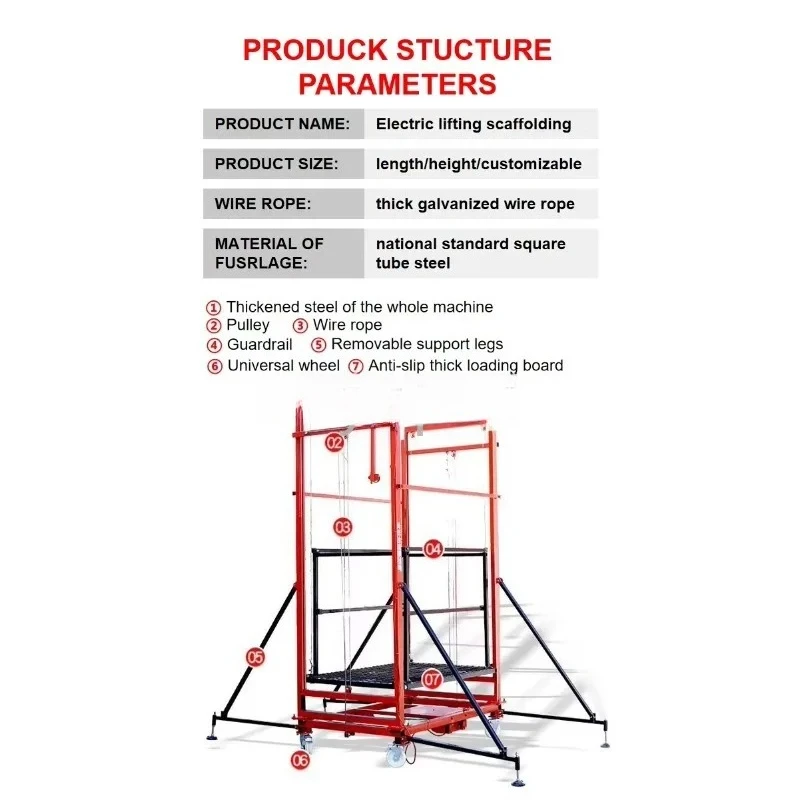 Commission Modern Design Electric Scaffolding Lift Hydraulic Telescopic Folding Platform 3m  6m  12m  Architectural Spray Ladder