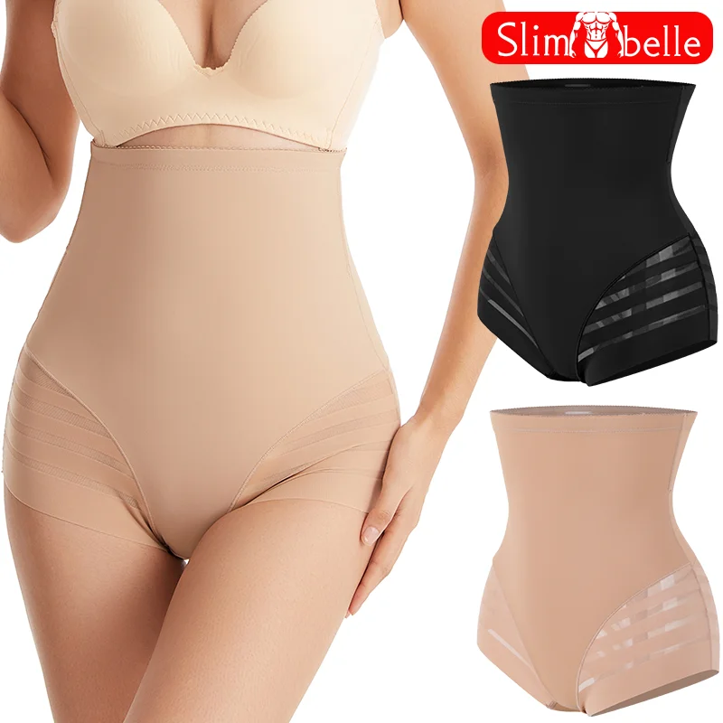 

Women High Waist Shaping Panties Seamless Strip Lace Body Shaper Butt Lifter Underwear Non-rolling Tummy Control Underpant