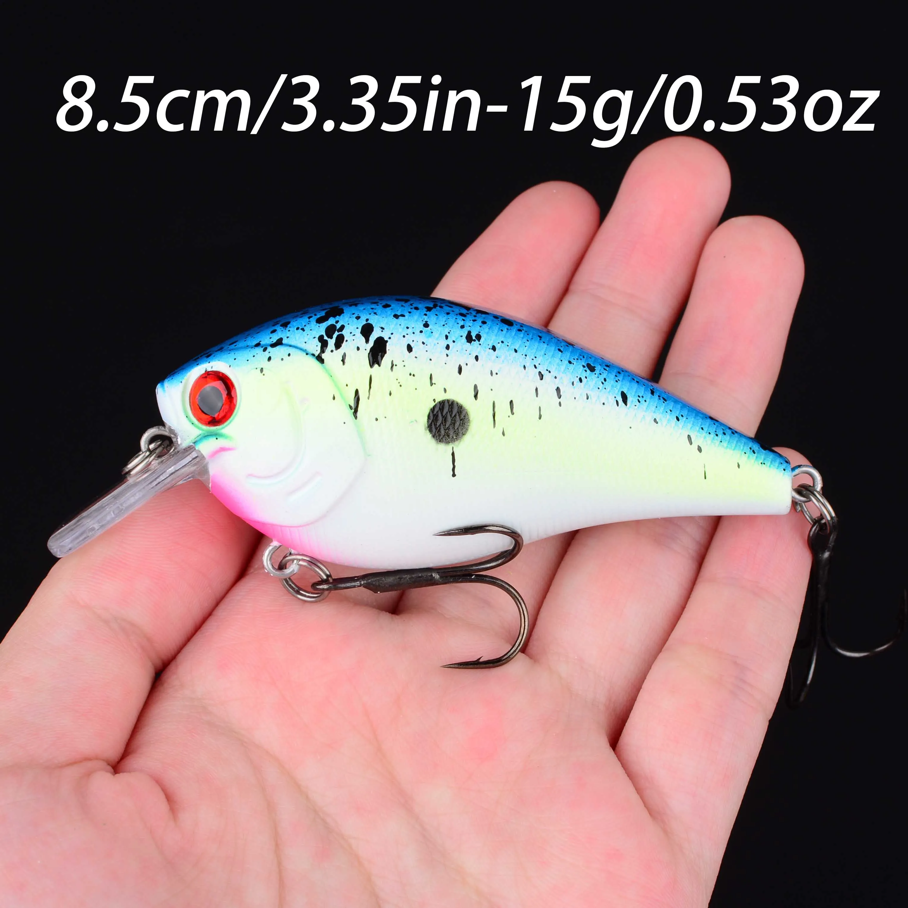 1pcs 8.5cm 15g Rattling Shallow Diving Crankbait Artificial Wobbler for Bass Pike Hard Bait Fishing Lure Tackle 6 Colors image 3