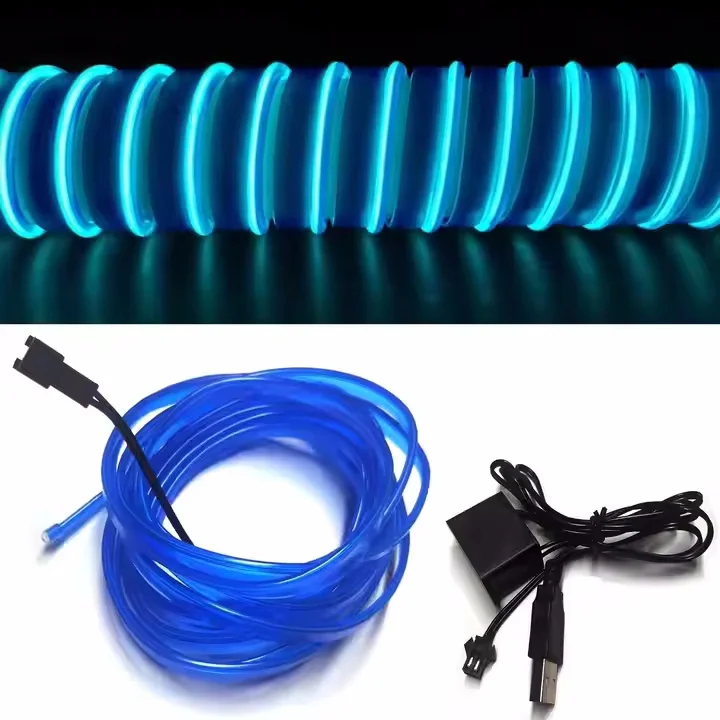1/3/5m El Light Car Interior Atmosfera Lampada El Linea di luce fredda con USB Decorativo Cruscotto Console Auto Led Luce ambientale