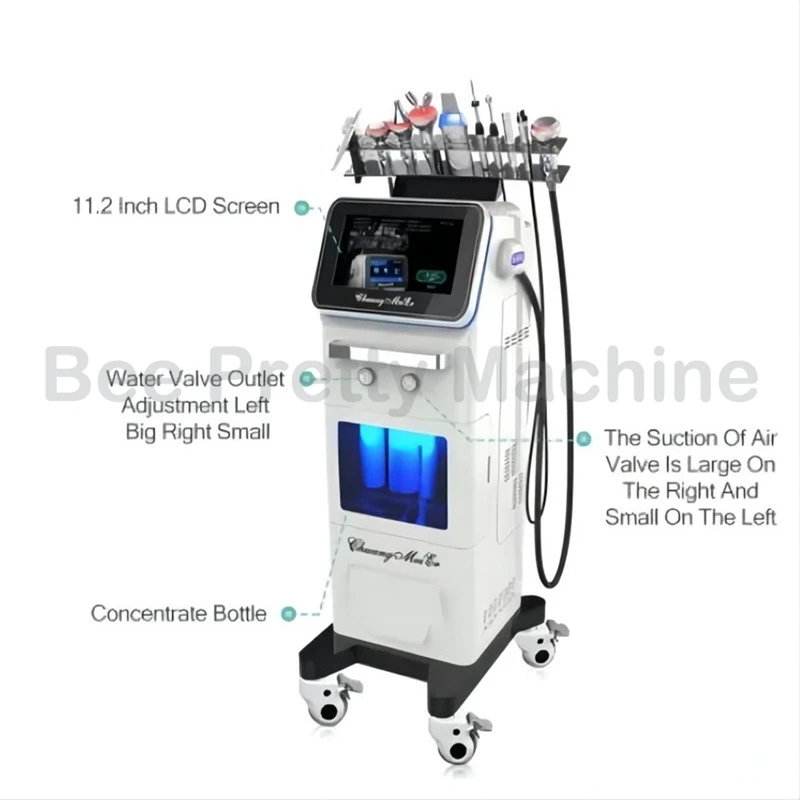 Factory Newest 2023 10 in 1 Face Watering Skin Deep Cleaning Scrub For Salon use Machine Skin Lifting Whitening Made in China