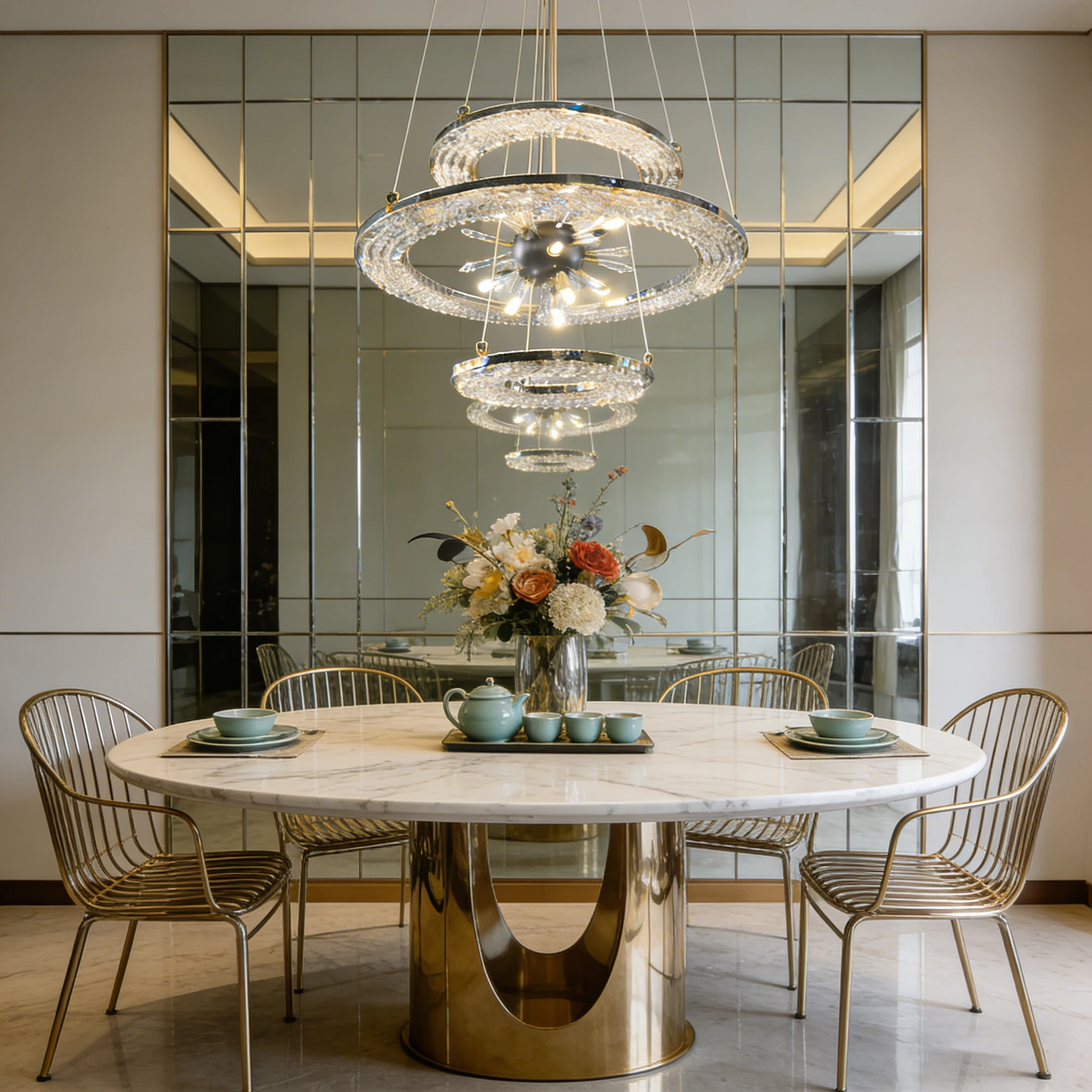 

BOSSEN Contemporary Double Layer Round K9 Crystal Luster Chandelier 2026 Dimmable Hardware Pendant Light for Staircase Foyer