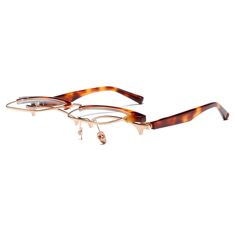 Business half frame literary glasses Frame men\'s and women\'s large face eyebrow line square frame retro optical prescription gla