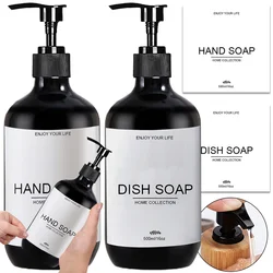 Refillable Plastic Hand Soap Dispenser Lotion Disepnser Bottle Press Pump Soap Bottle Kitchen Countertop Decoration Dish Bottle