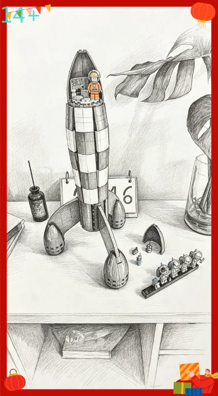 The Cheapest affordable 1283 pcs rocket building blocks creative assembly model toys are ideal for birthday and Christmas gifts.
