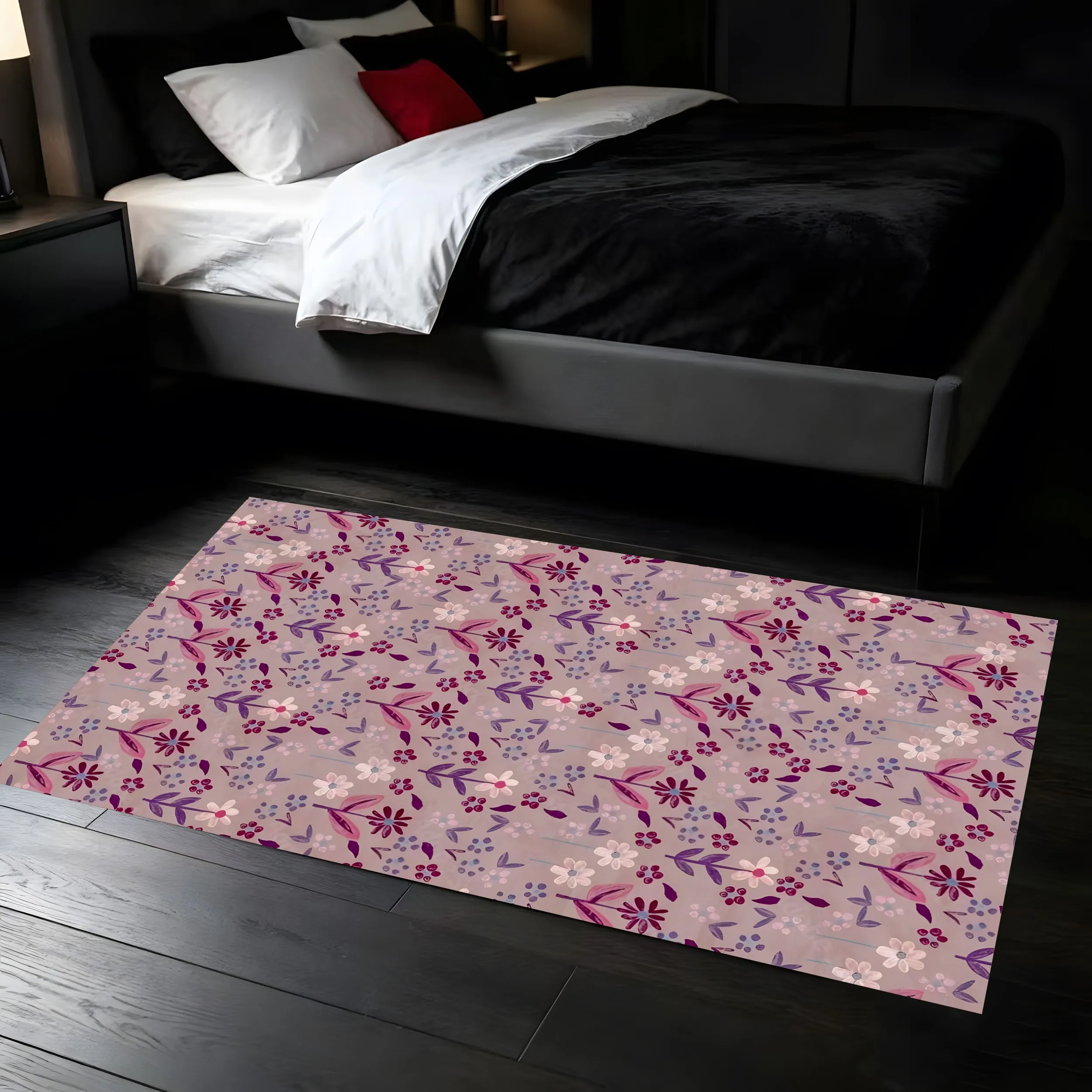Vintage Pink-Purple Medallion Area Rug, Soft European Pattern Border Floor Carpet, Mat for Living Room Bedroom Entryway, Autumn Home Decor