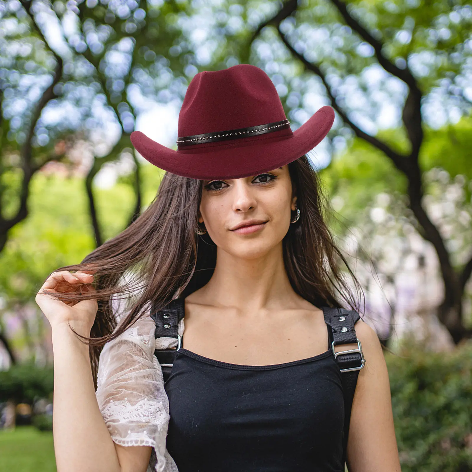 Klasyczny kapelusz kowbojski Fedora unisex, nakrycie głowy do cosplayu kowbojki, kapelusz przeciwsłoneczny na plażę, oddychający, lekki, ozdobny dodatek do kostiumu