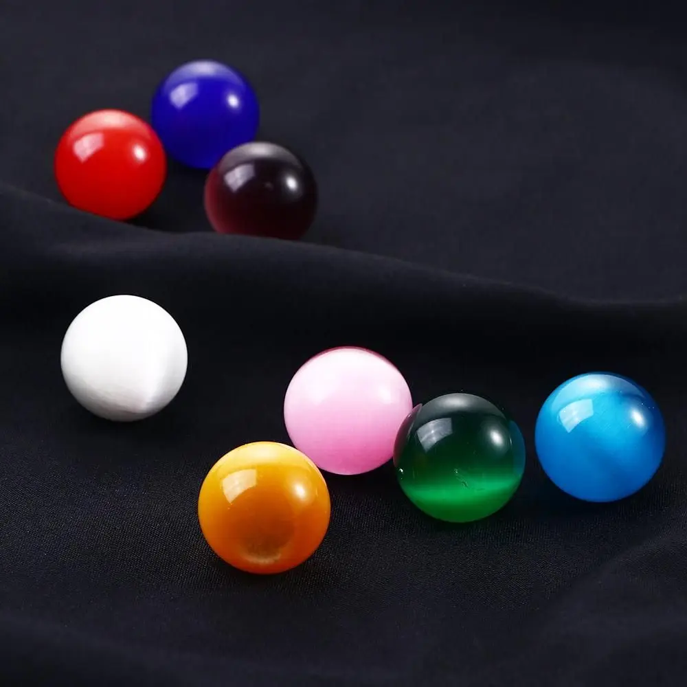 Juegos de mármol coloridos, bola redonda de cristal, adorno curativo, esfera de ojo de gato colorida, piedra de ojo de gato, canicas de vidrio, juguetes de bolas de cristal