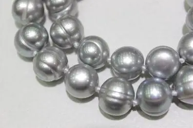 Favorite Pearl Jewelry,18'' 11-13mm Gray Color Potato Freshwater Pearl Necklace,Wedding Birthday Party Charming Women Gift