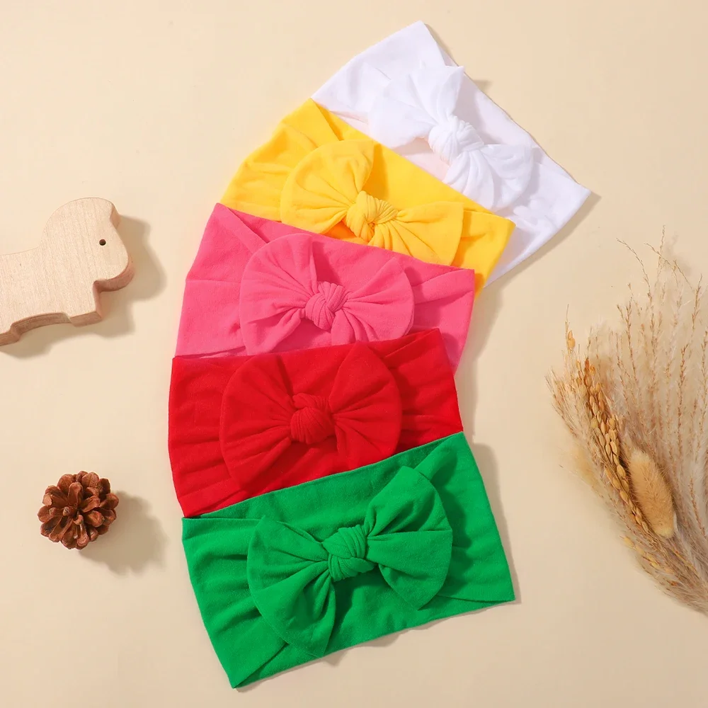 

5Pcs/set Baby Girls Headband Set Newborn Kids Bowknot Hair Bands Soft Elastic Handmade Cute Christmas Cheer Hair Accessories