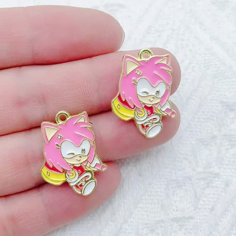 10pcs Cartoon European and American Rabbit Jewelry Accessories DIY Drip Oil Alloy Pendant Jewelry Keychain view 3