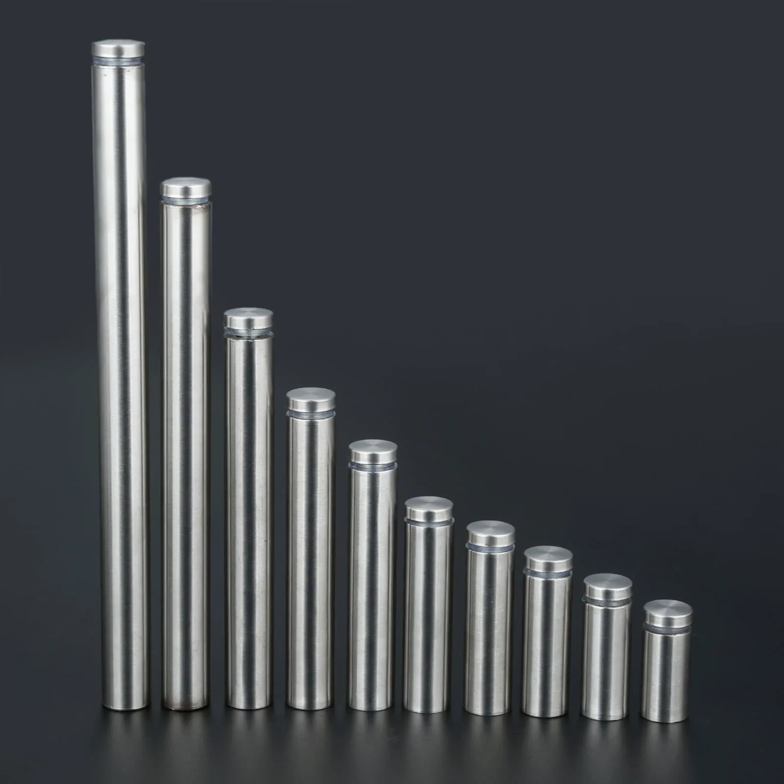 10 unids/lote 19mm soportes de publicidad de acero inoxidable pernos Pin Nails cartelera tornillos de fijación herrajes abrazade