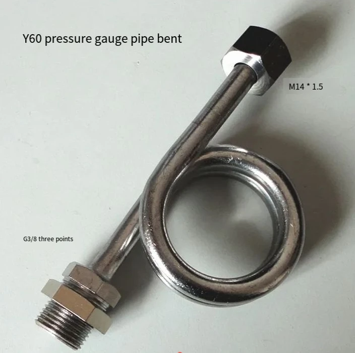 Small Coil 60 Type Pressure Gauge Elbow Buffer Tube Condensing Tube Steam Generator Boiler Accessories Full Copper Chrome Platin