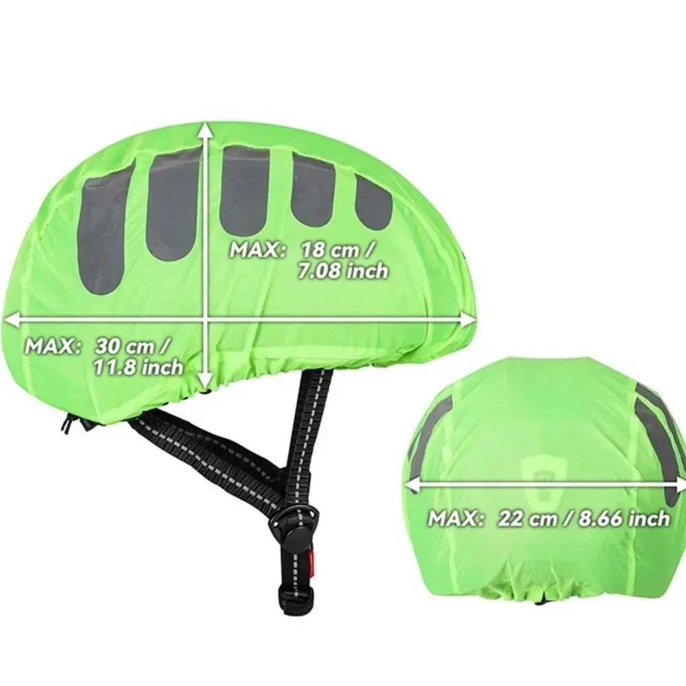 Reflective Strip Bike Helmet Rain Cover High Visibility Windproof Bicycle Helmet Cover Adjustable Waterproof view 6