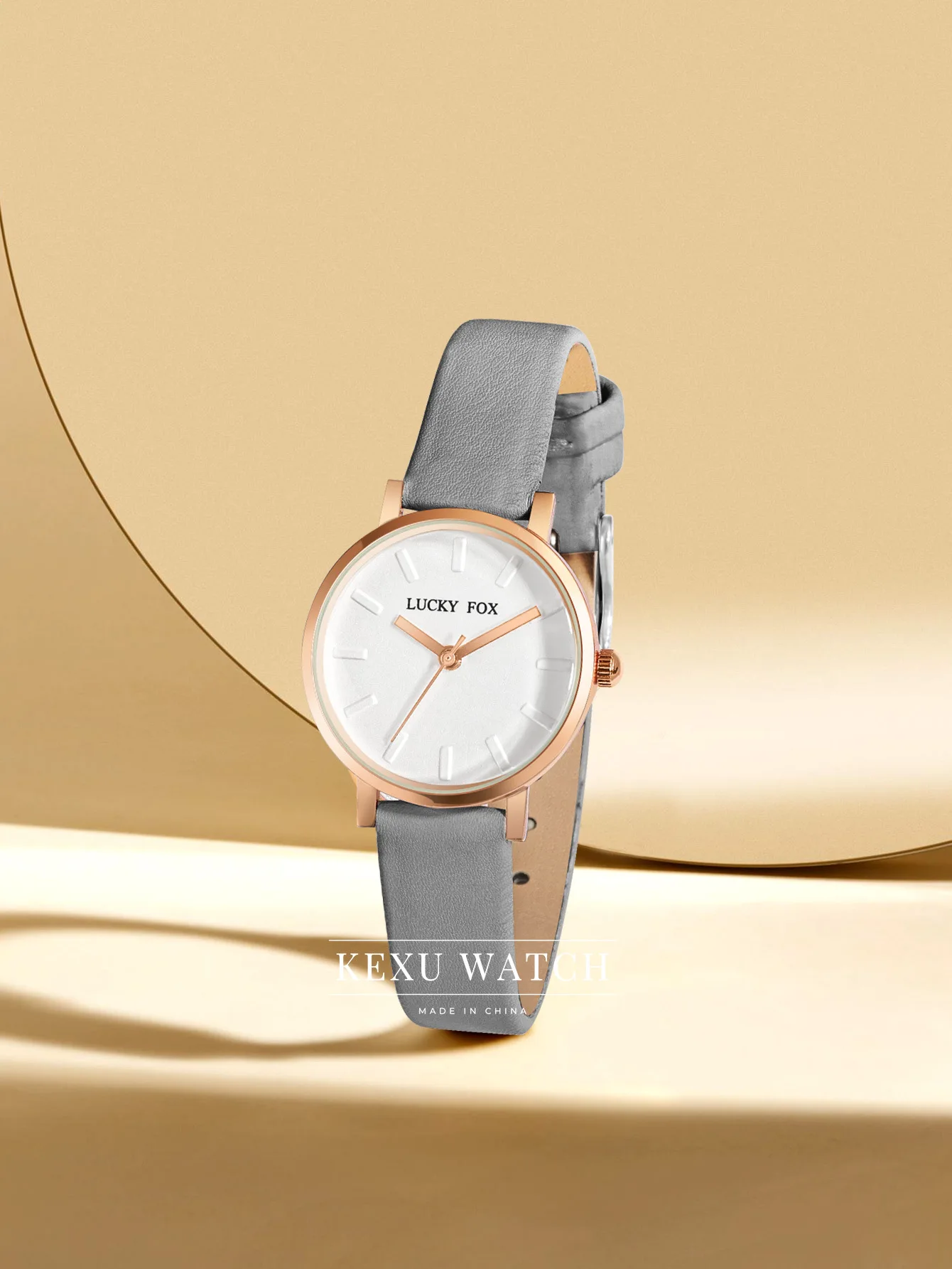 LUCKYFOX montre pour femme, montres élégantes pour femmes avec bracelet en cuir vert/marron/gris/rouge/blanc, montres-bracelets à Quartz délicates en gros