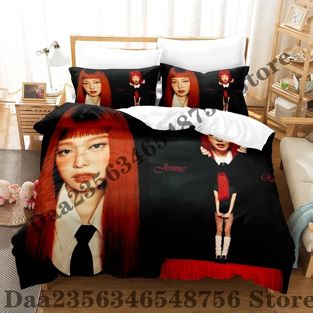 New JENNIE Ruby Bedding Set Single Twin Full Queen King Size Bed Set Adult Kid Bedroom Duvetcover Sets Anime Bed