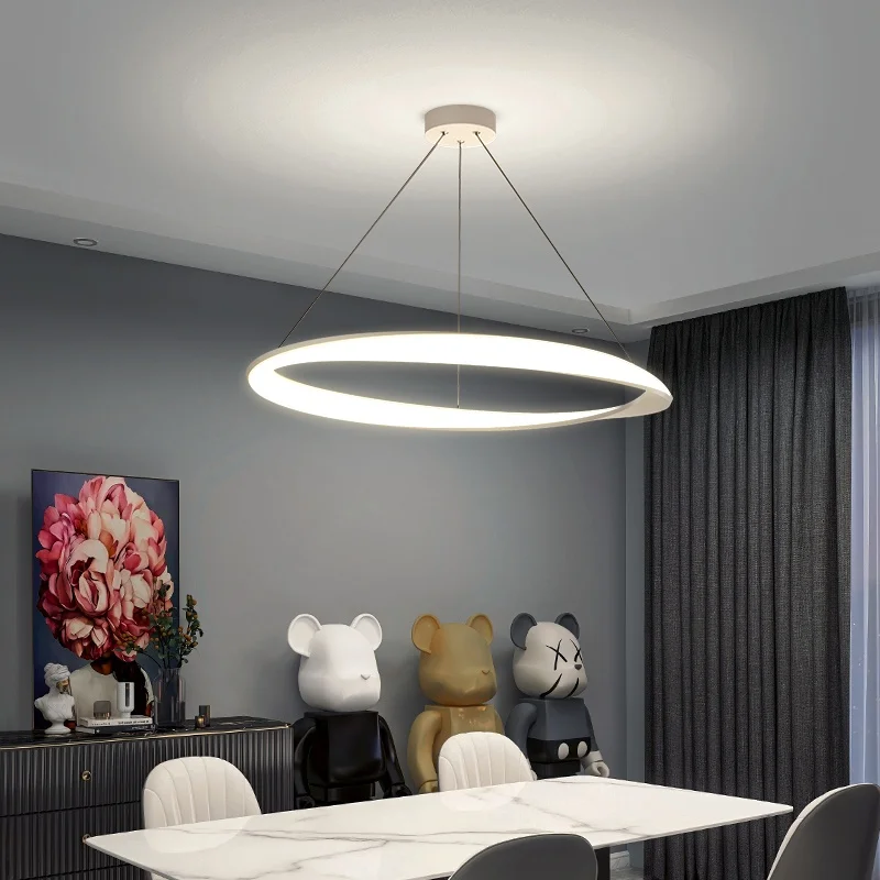 Nordic hanging lamps circular ring modern minimalist pendant lights dining room bedroom dining table indoor lighting fixtures