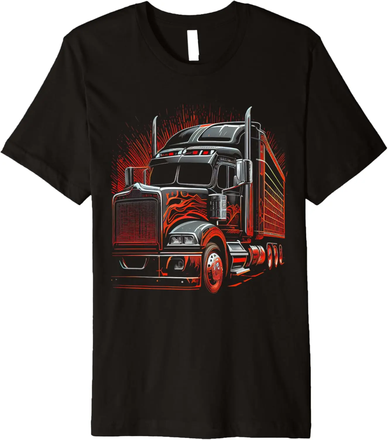 

US American Flag Trucker Truck Driver Gift Premium T-Shirt