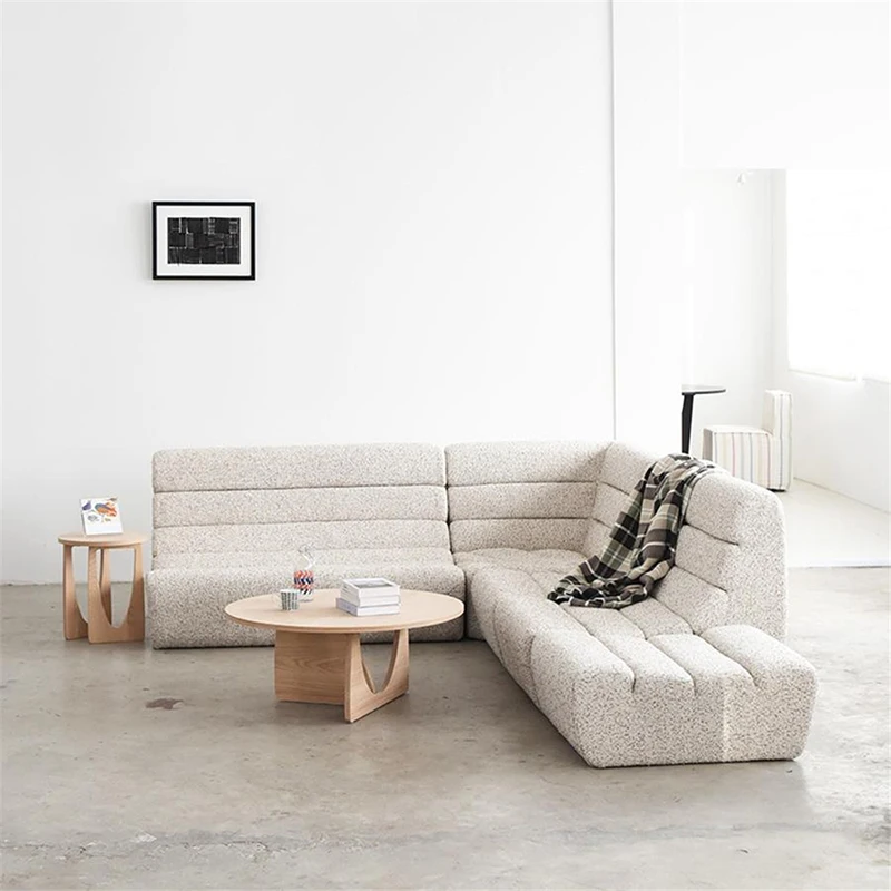 Polehome Italian minimalist fabric sofa cream style small apartment living room 2024 new three-person concubine seat