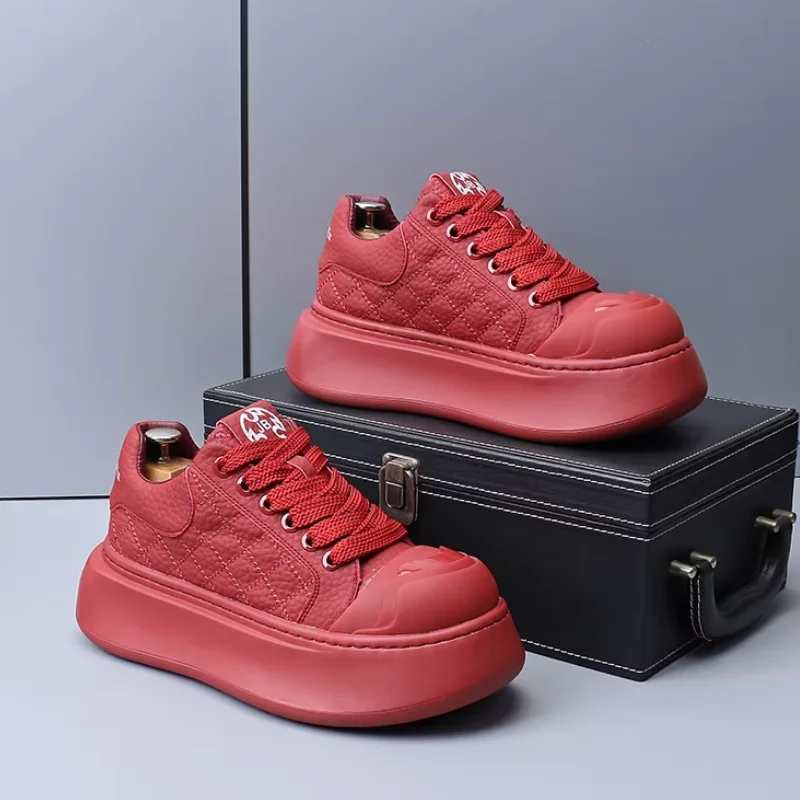 

Новые модные кроссовки 2026 года: красные мужские кроссовки на толстой подошве в стиле «dad shoes», повседневные, стильные и универсальные кеды x9