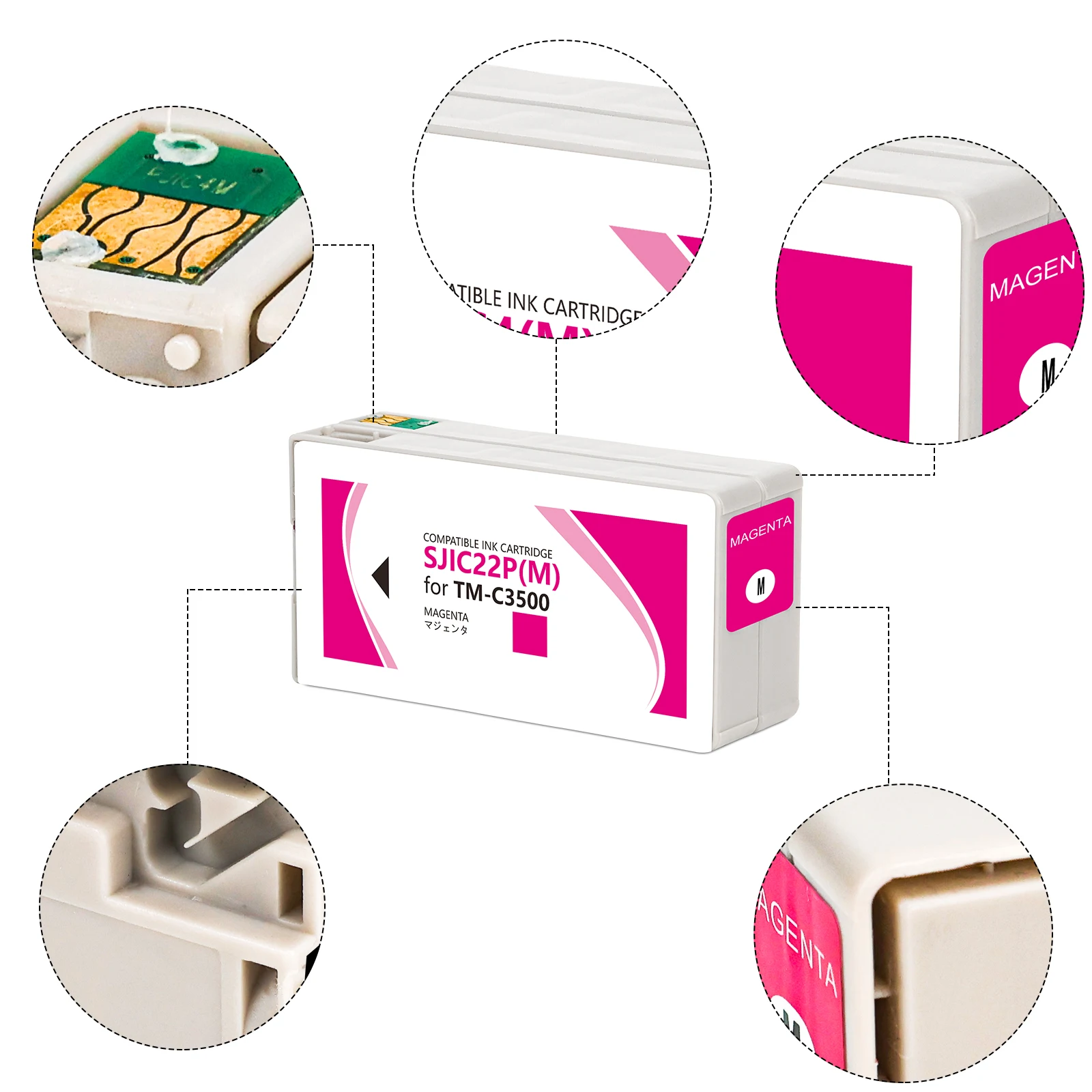 C3500 SJIC22P Compatible Cartridge for Epson ColorWorks C3500 Series Printer With Label Printer Pigment Ink With Chip