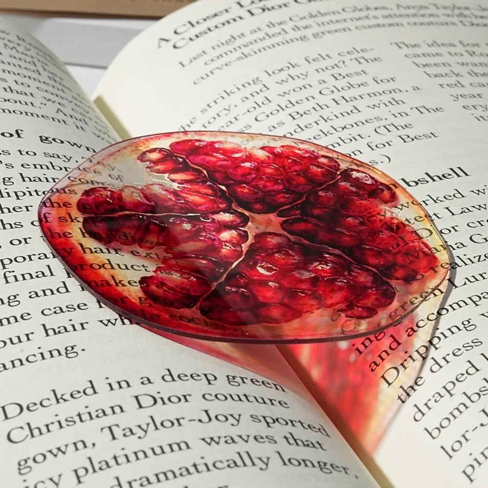 Creative Refractive Color Acrylic Bookmark Funny Cute Cartoon Fruit Bookmark Simulation Fruit Translucent Bookmark Note Marker