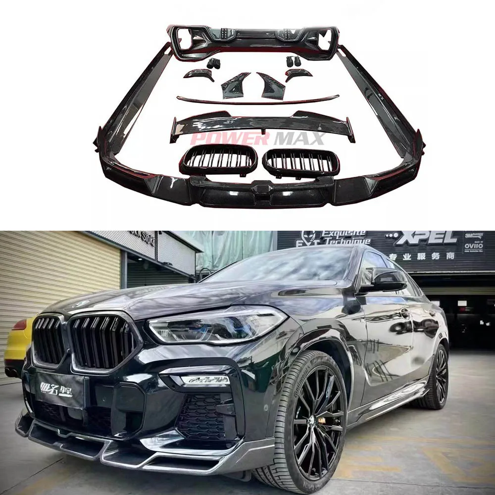 Carbon Fiber LD Style Carbon Fiber Body Kit Front stoßstange Front Lip Side Rock Hecks toß stange Heck diffusor Spoiler Für X6 G