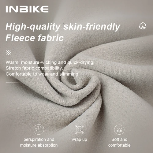 Imagen 2 del producto INBIKE-Camiseta de ciclismo para hombre, ajustada, de manga larga, de lana, térmica, con cremallera completa, para invierno, clima frío