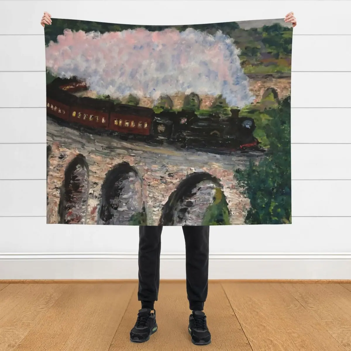 

Train steaming over bridge Throw Blanket Giant Sofa Flannel Fabric Decorative Throw Soft Beds Blankets