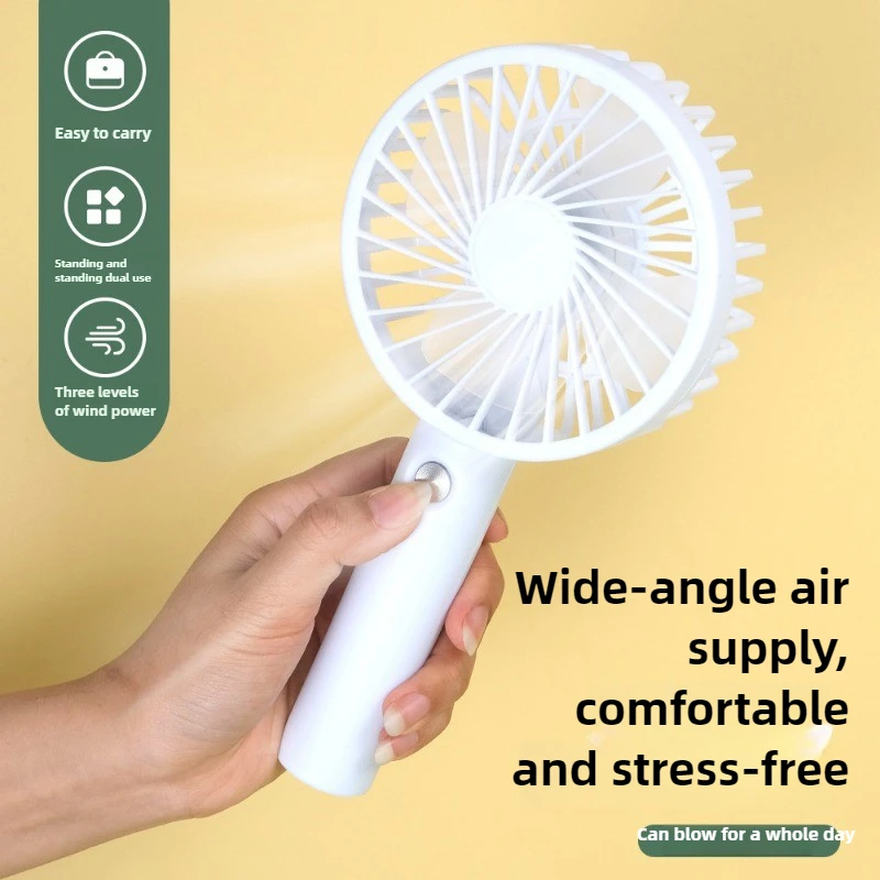 Мини-портативный ручной вентилятор, большой 3 скорости ветра, USB-аккумулятор 1000–1200 мАч, портативные вентиляторы для путешествий, кемпинга, улицы