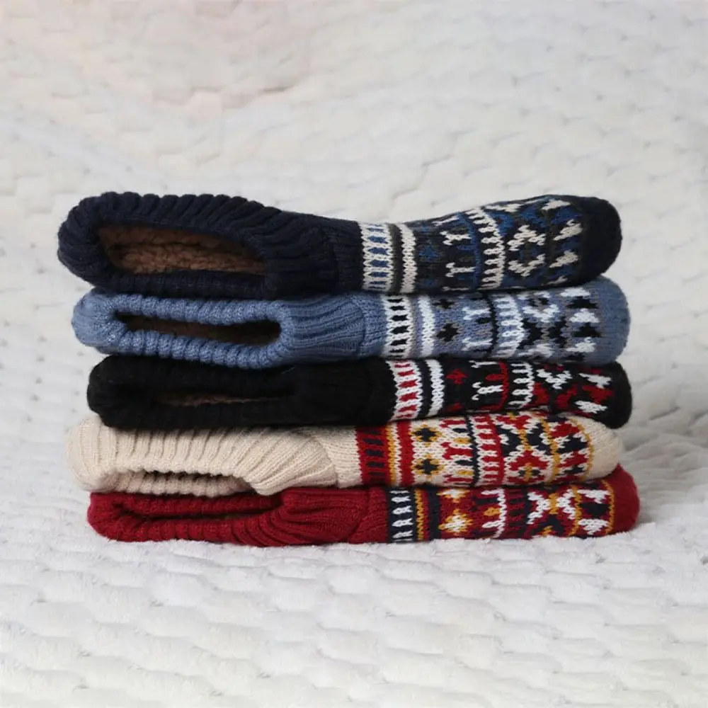 موضة أفخم الشتاء الطابق حذاء الكاحل عدم الانزلاق شريط للجنسين النوم الجوارب جوارب داخلية الجوارب المرجان جوارب صوف النساء/الرجال #4