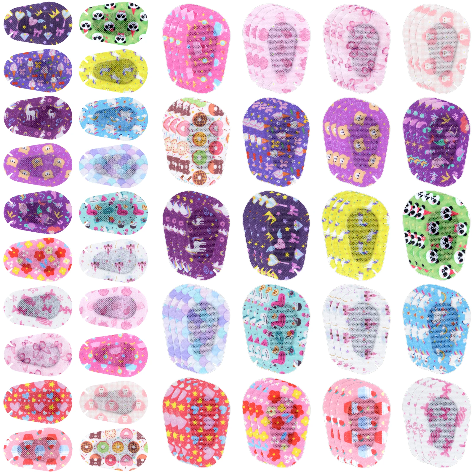 60Pcs/120Pcs Breathable Adhesive Eye Patches， Light Blocking Cotton Colorful and Fun Designs Bandages Eye Patches For Gifts